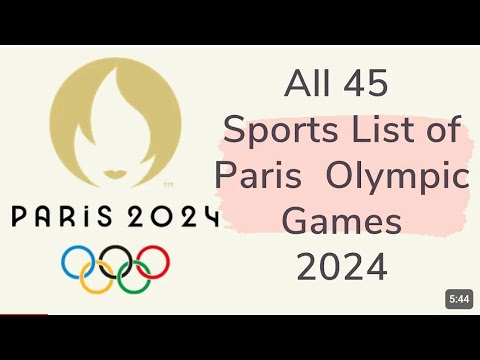 Paris 2024 Olympics: Complete List of 45 Sports π