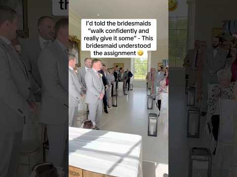 Bridesmaid does THIS down the aisle 🤣
