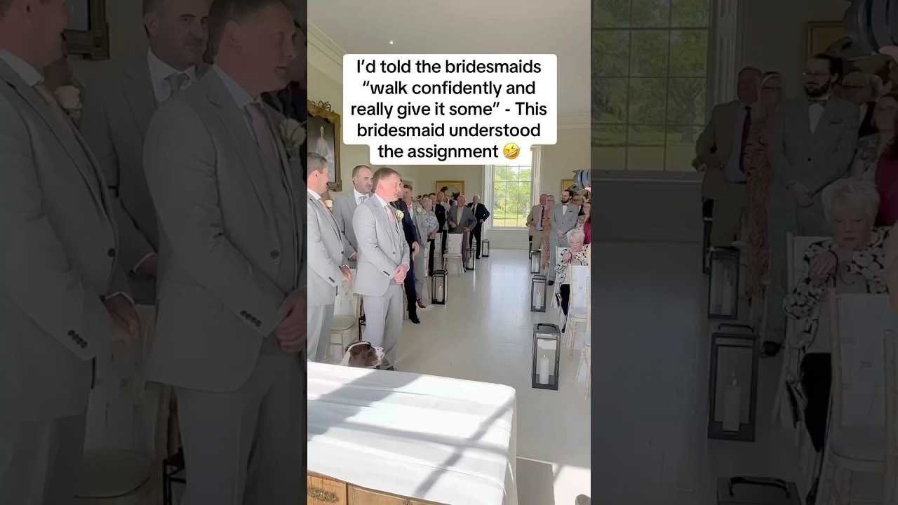 Hilarious Bridesmaid Moment During the Aisle 🤣