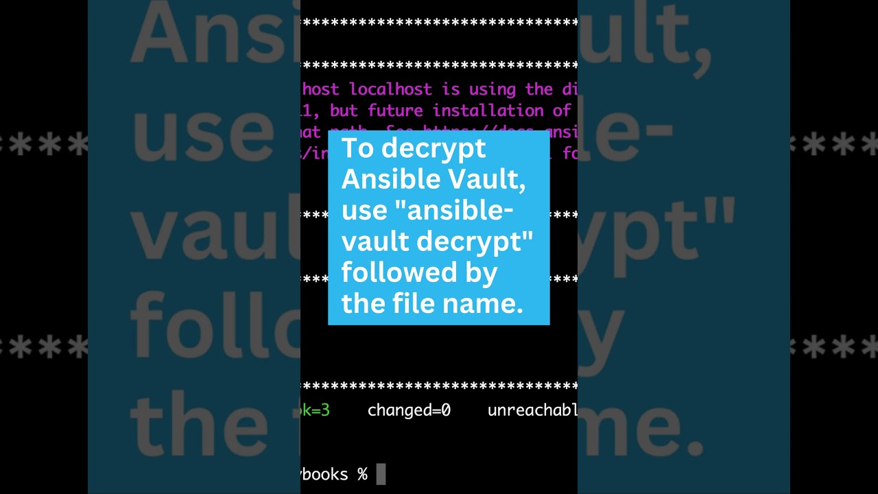 Ansible Vault Decrypt #ansible #vault #encrypt #decrypt