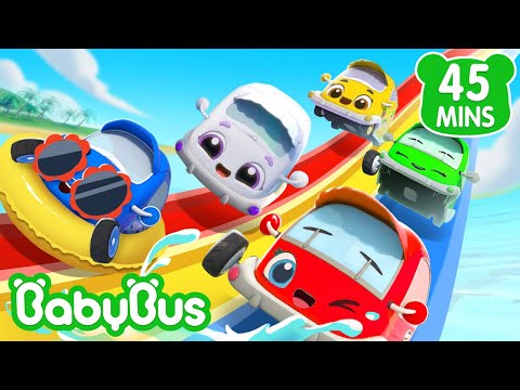Os Carrinhos Vão Nadar | Aprender Números | Carro Desenho | 45 Minutos | BabyBus Português