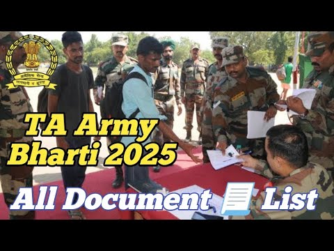 TA Army Bharti 2025: Document Checklist 📄