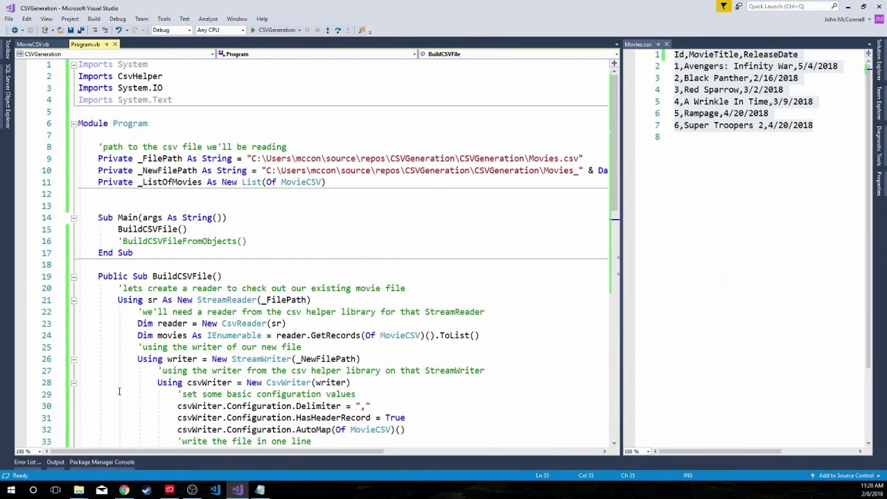 Writing CSV Files in .NET with CsvHelper