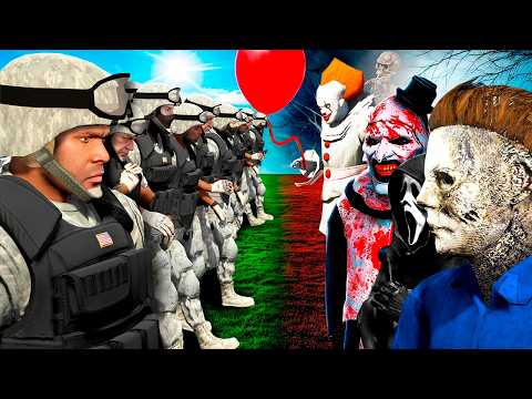 El EJÉRCITO contra los MONSTRUOS de HALLOWEEN en GTA 5