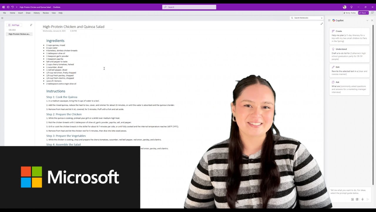 Using Copilot in OneNote to Simplify Cooking 🍳