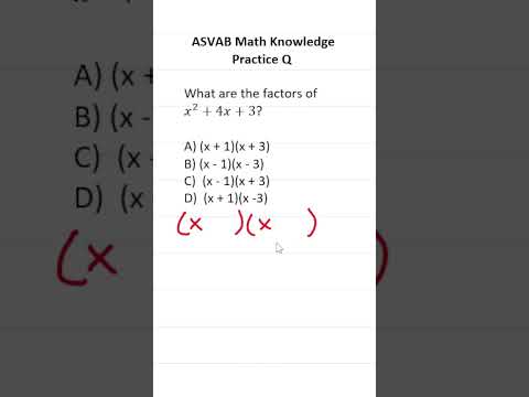 ASVAB/PiCAT Math Knowledge Practice Test Question: Factoring #acetheasvab with #grammarhero
