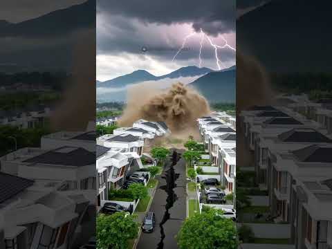 Gempa & Banjir Bandang! Perumahan Elit Porak-Poranda Seketika #viral #shorts