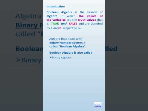Boolean Algebra  - Introduction | Sarita's Teachdesk