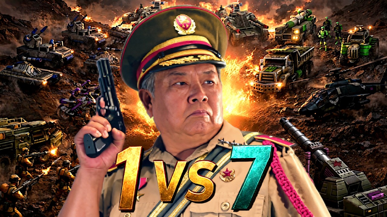 Can The Infantry General Defeat 7 of the Hardest AIs Alone!? - C&C Generals: 1v7 Skirmish