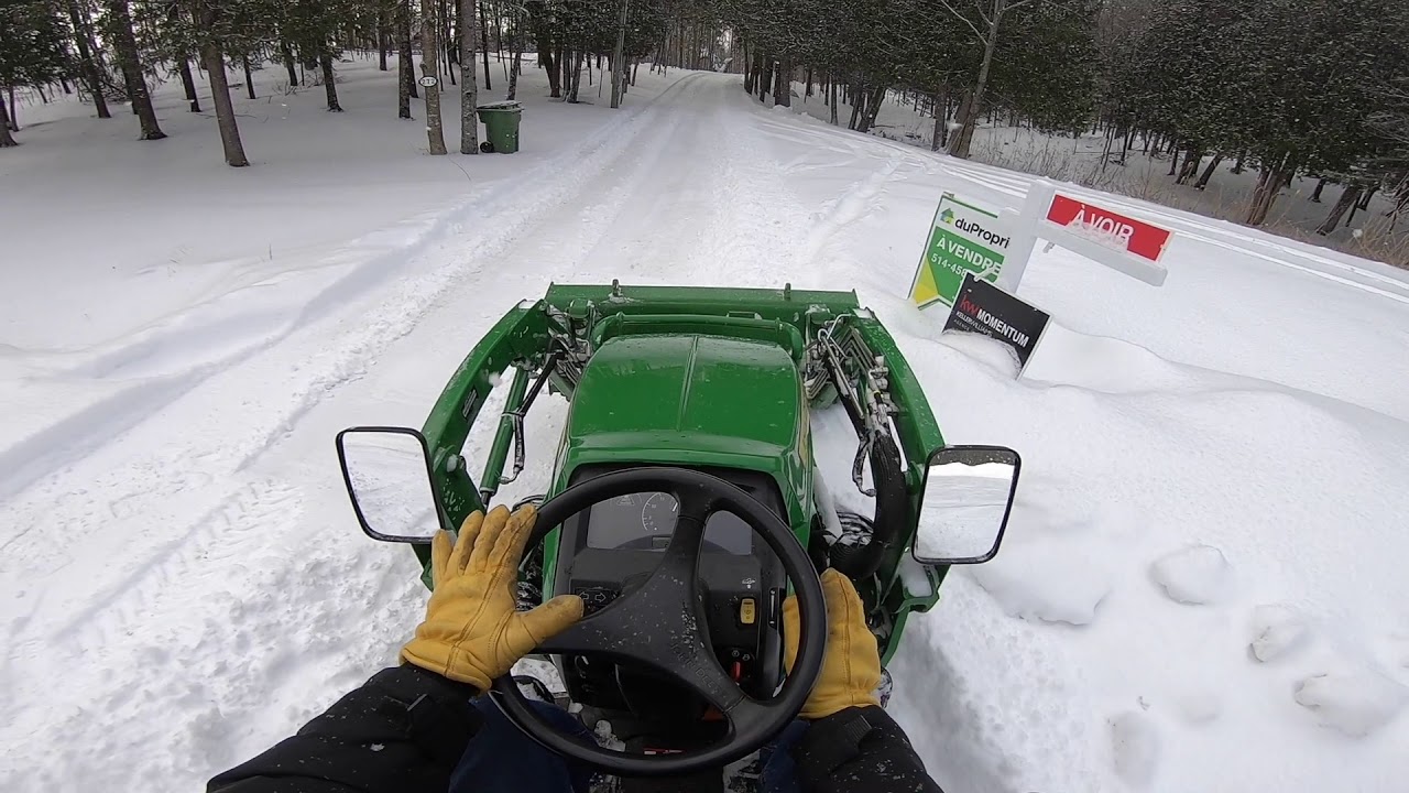 John Deere 1023E Snow Plow Video with GoPro ❄️