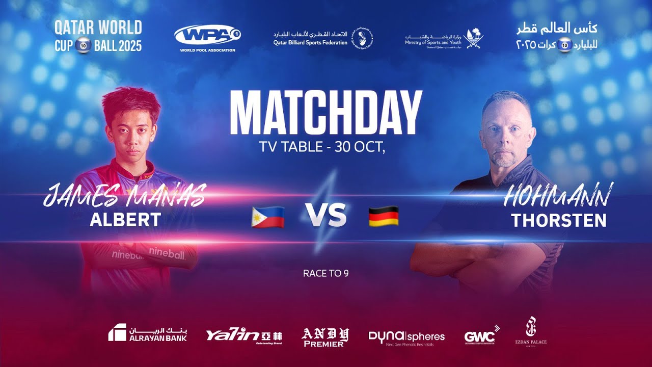 Qatar World Cup 10-Ball 2025: Exciting Match Highlights – Manas 🇵🇭 vs Hohmann 🇩🇪