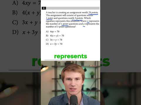 Equation from Word Problem - SAT 🔑 #8