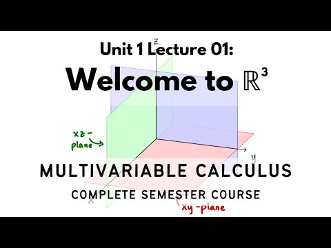 Multivariable Calculus Unit 1 Lecture 01: Welcome to (x,y,z) space R3