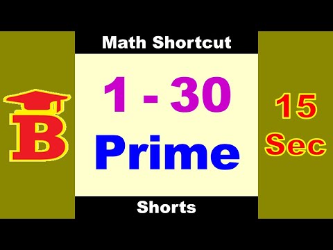 1 to 30 Prime Numbers Trick