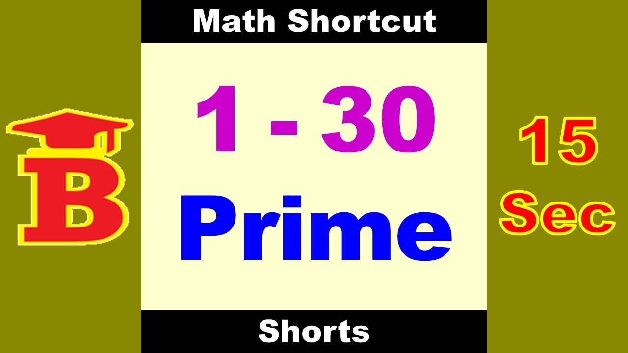 1 Quick Math Hack: Prime Numbers from 1 to 30! 🔢