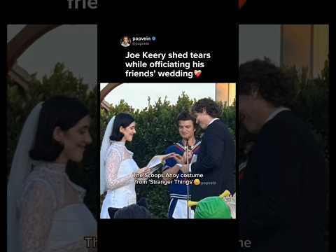 Joe Keery shed tears while officiating his friends wedding 😭🩷