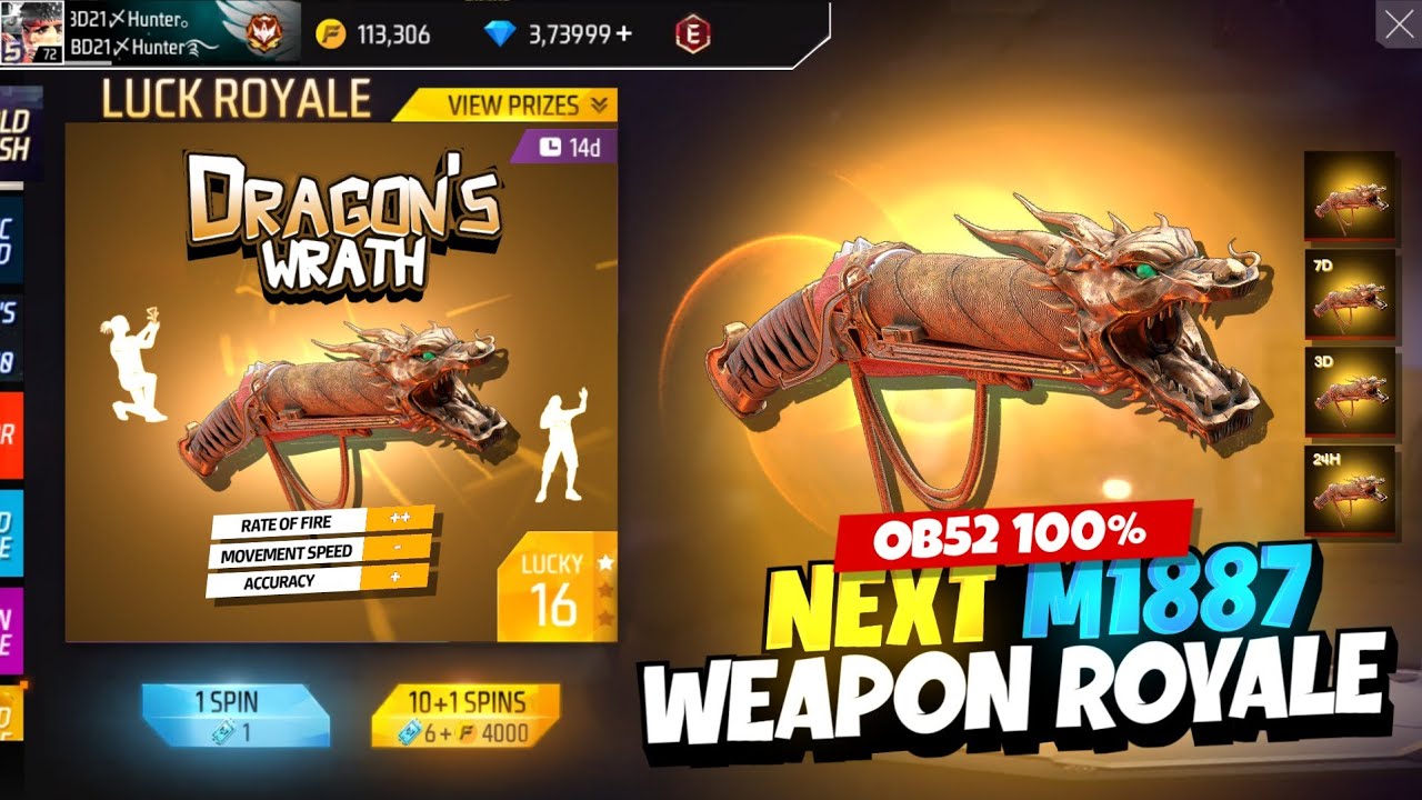 OB52 Free Fire Weapon Royale Event 🎮