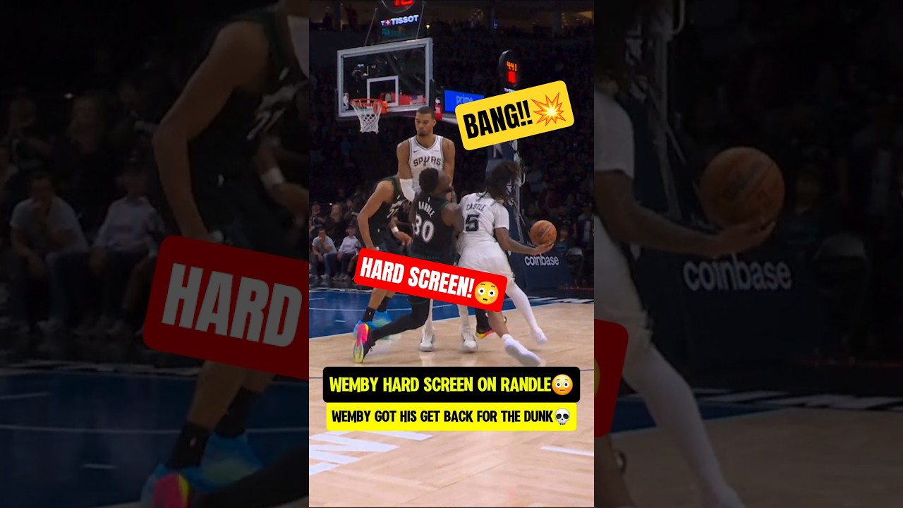 Wemby Sets Hard Screen on Randle 😮