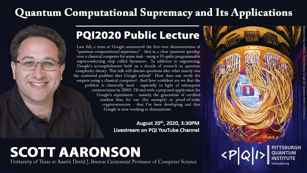 PQI2020 Lecture: Scott Aaronson on Quantum Computing