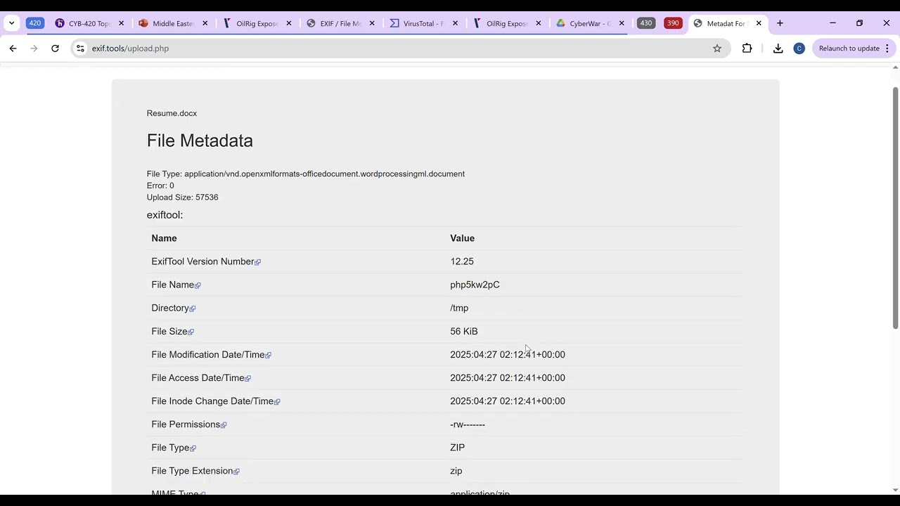 Guide to Using ExifTool Online