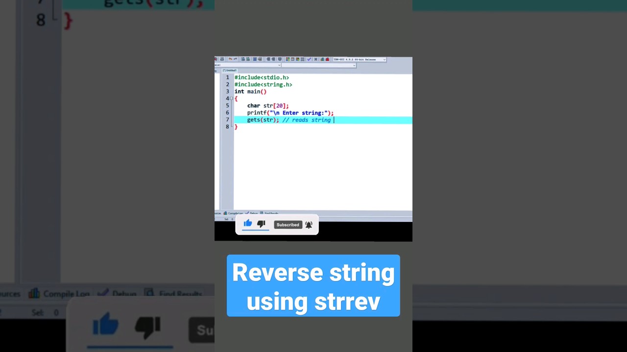Learn How to Reverse a String in C Programming! π | Short Tutorial