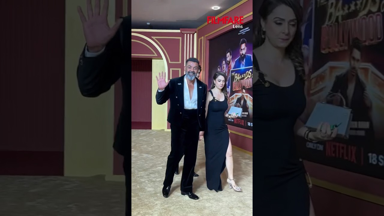 Bobby Deol Family Spotted at The Bads of Bollywood Screening π¬