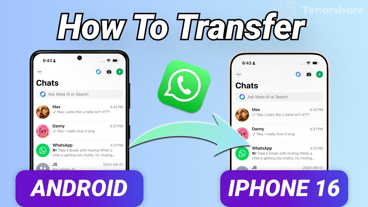 Transfer WhatsApp from Android to iPhone 16/17 in 3 Ways