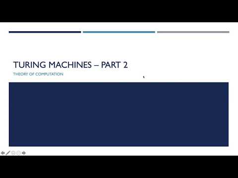 Theory of Computation Video 21 - Turing Machines Part 2