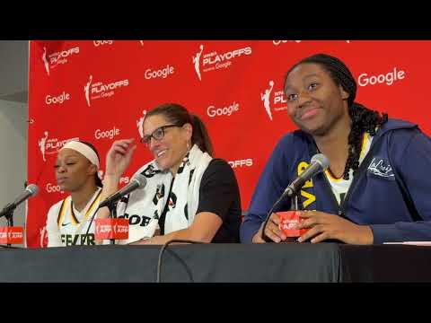 Stephanie White, Aliyah Boston, Odyssey Sims postgame presser after Fever OT Gm 5 loss in Las Vegas