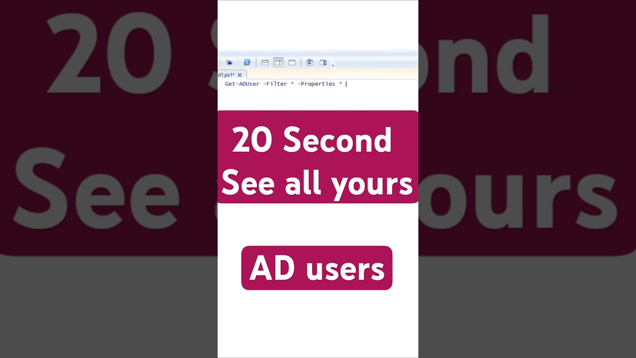 20 seconds PowerShell script query all your AD users #windows #coding #powershell