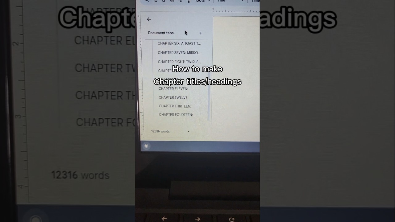 Creating Chapter Headings in Google Docs ✍️