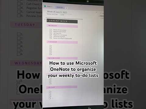 How to use Microsoft OneNote to organize your weekly to-do lists #onenote