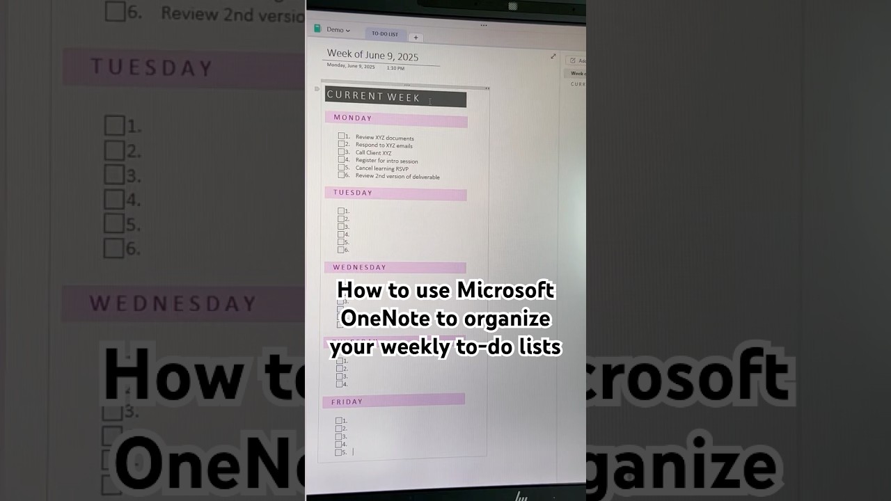 Master Your Weekly To-Do Lists with Microsoft OneNote 📝