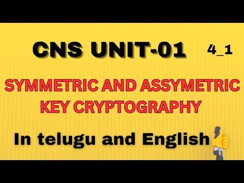 cns unit1 symmetric and asymmetric key cryptography in Telugu