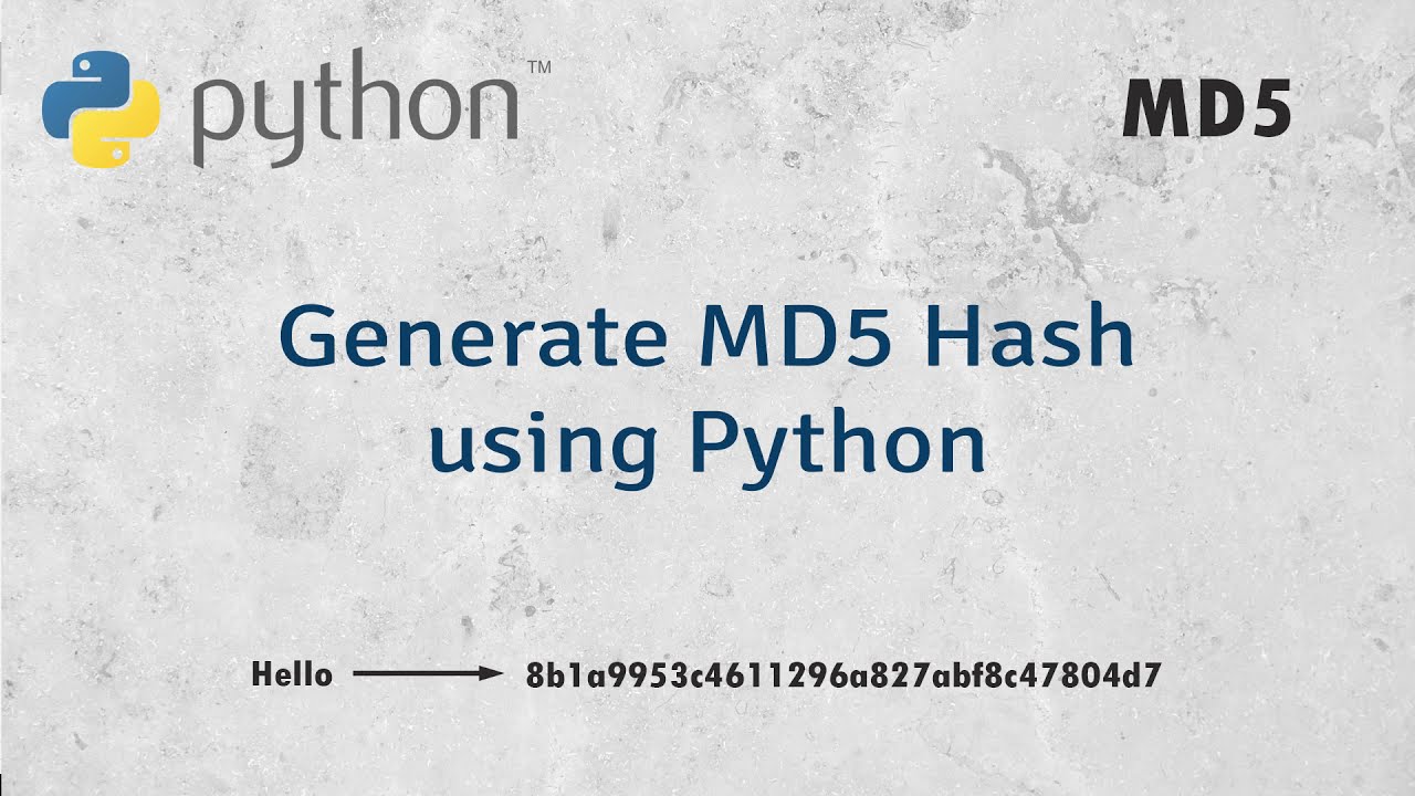Generate MD5 Hash in Python π