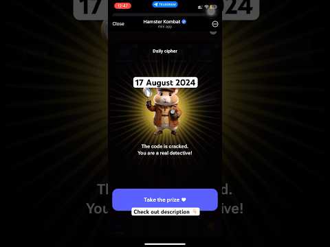 Hamster Kombat 17 August Daily Cipher Code