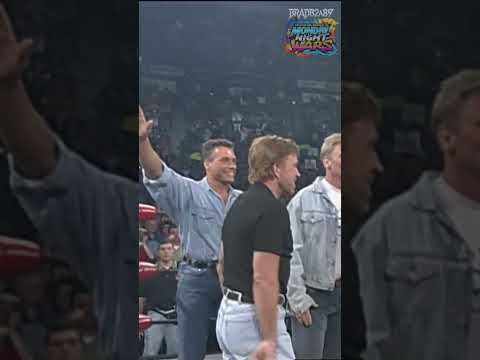 Jean-Claude Van Damme & Chuck Norris celebrate with Goldberg