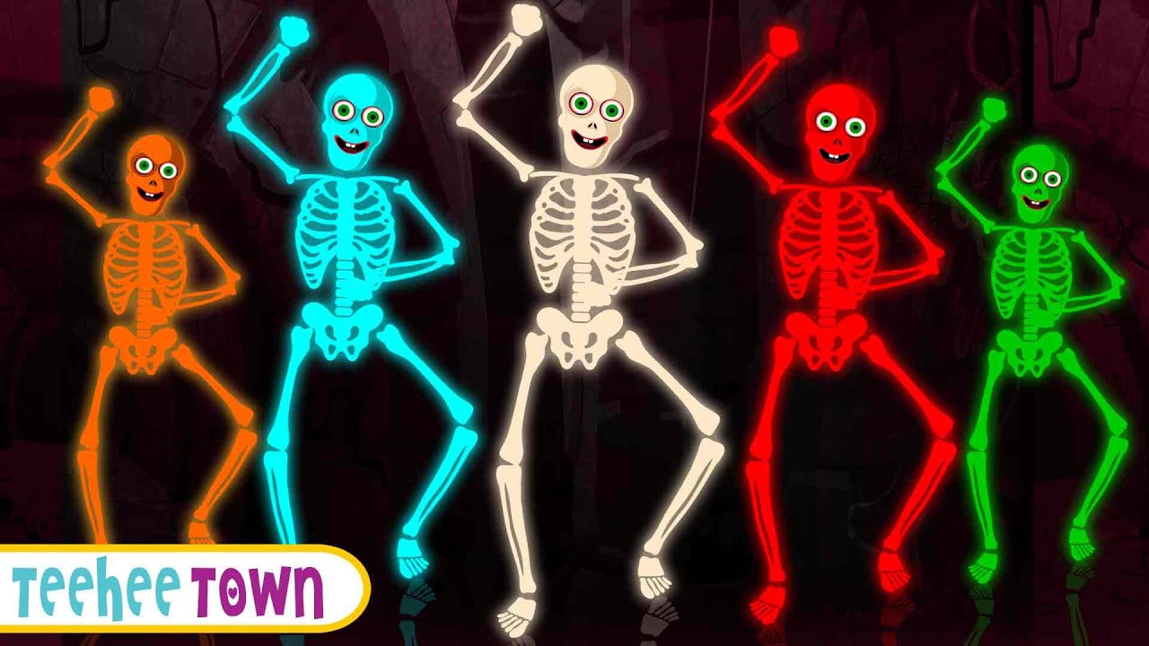 Spooky Fun with the Haunted Five Skeletons! 👻 Halloween Song for Kids