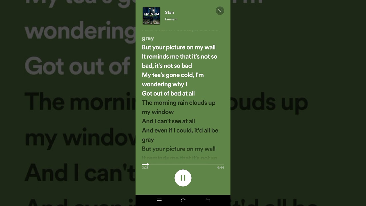 Stan Lyrics by Eminem featuring Dido