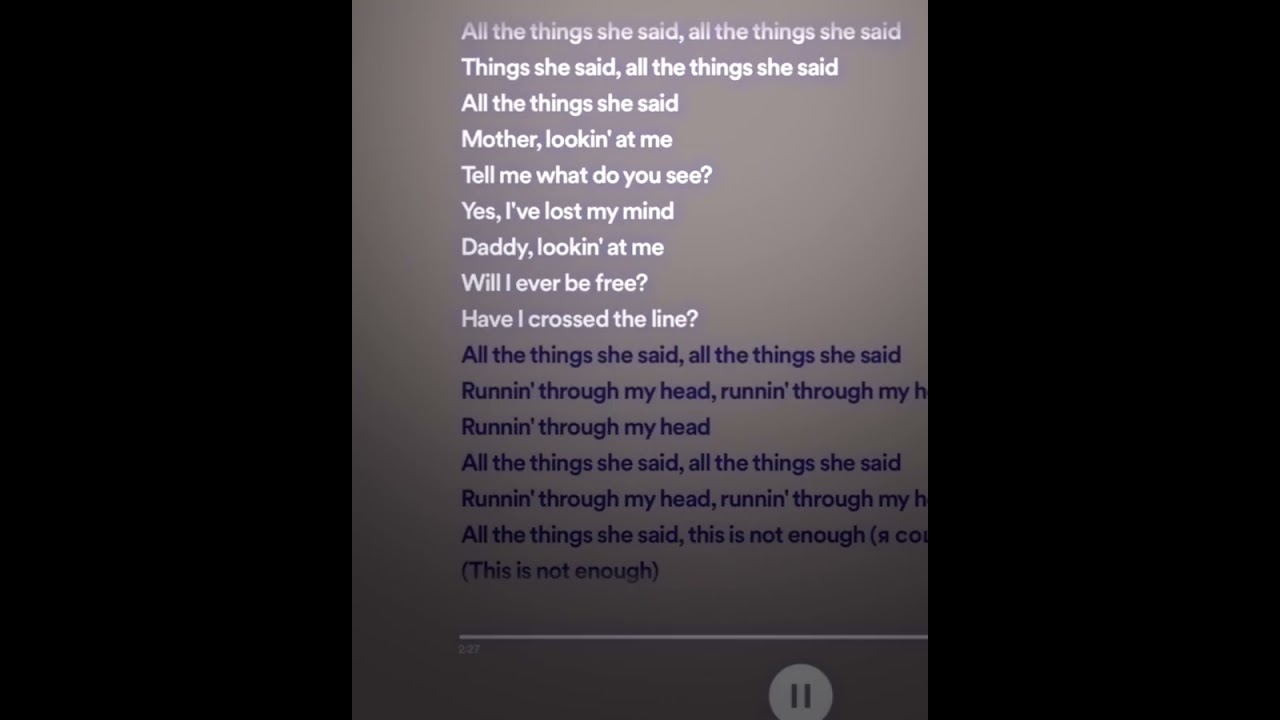 All the Things She Said (Fast Version) 🎶