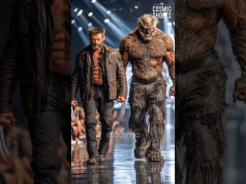 Epic Runway Showdown: Heroes vs Villains 🔥 #superman #wolverine #actor #hollywood