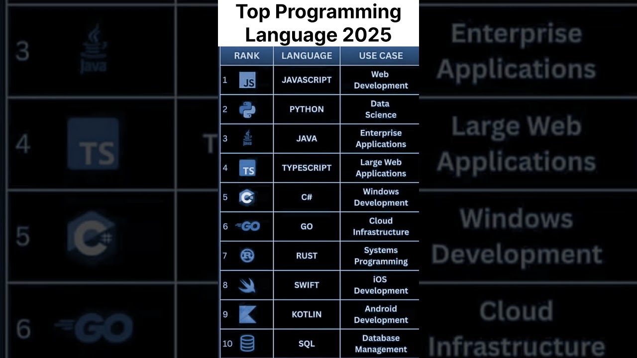 Top 10 Programming Languages to Learn in 2025 🚀