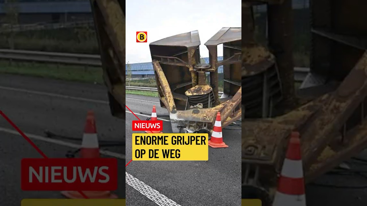 Grote grijper blokkeert A17 bij Roosendaal 🚧