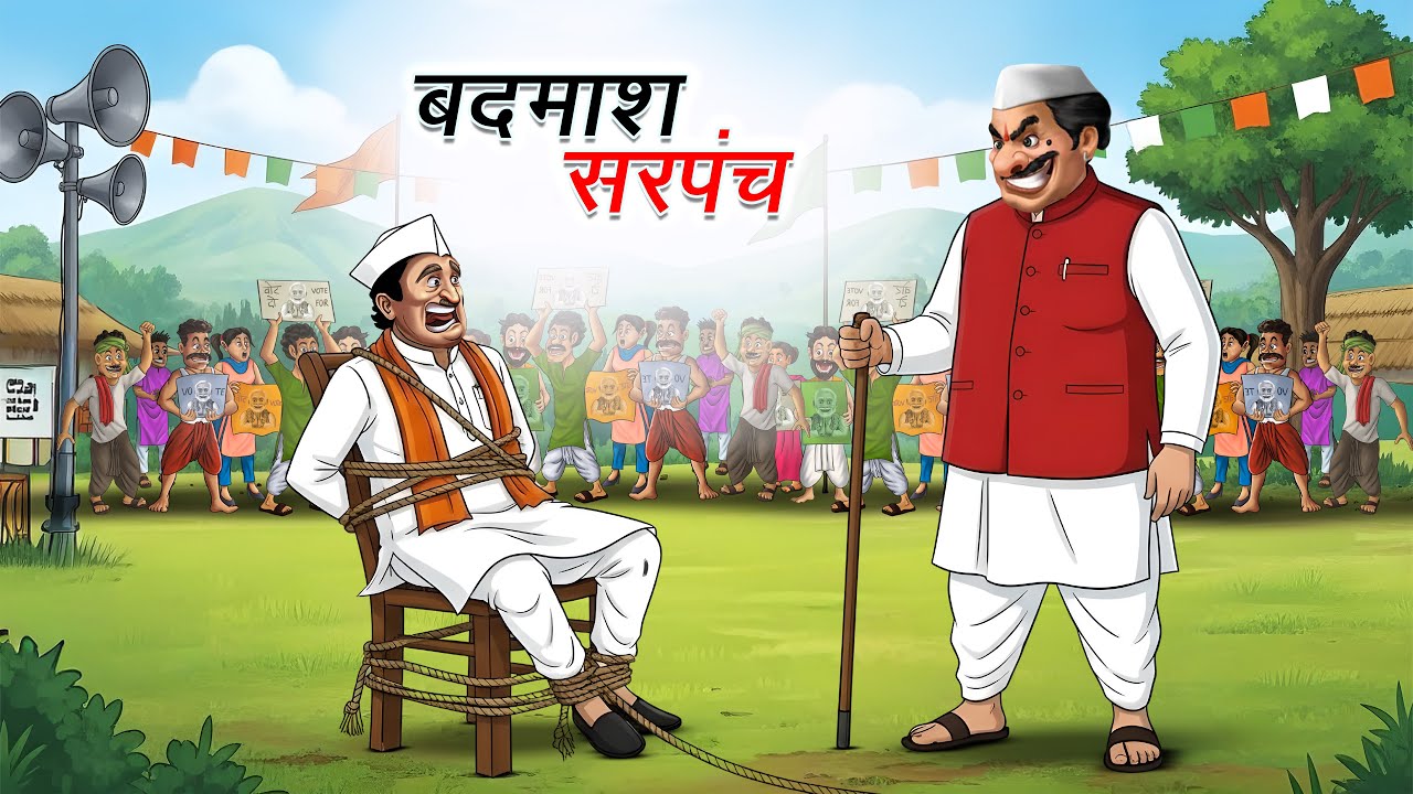 बदमाश सरपंच | Hindi Cartoon Story 😈