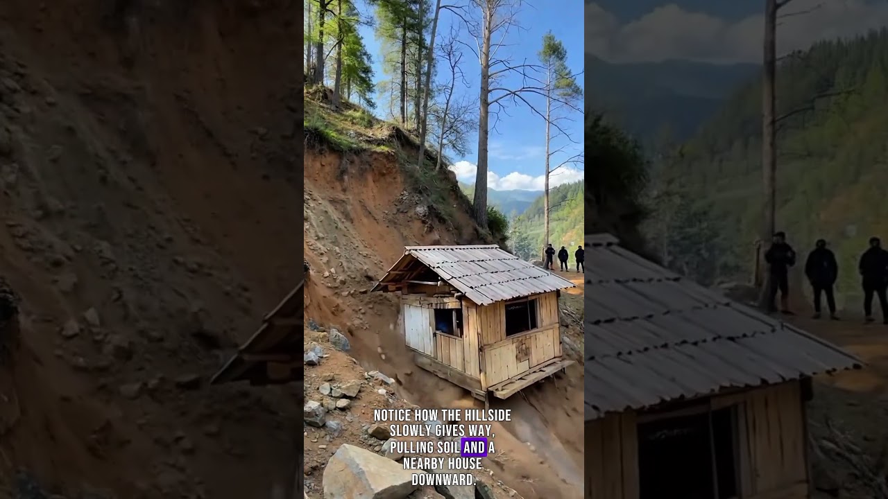 Hillside Landslide Causes House Collapse ๐๏ธ