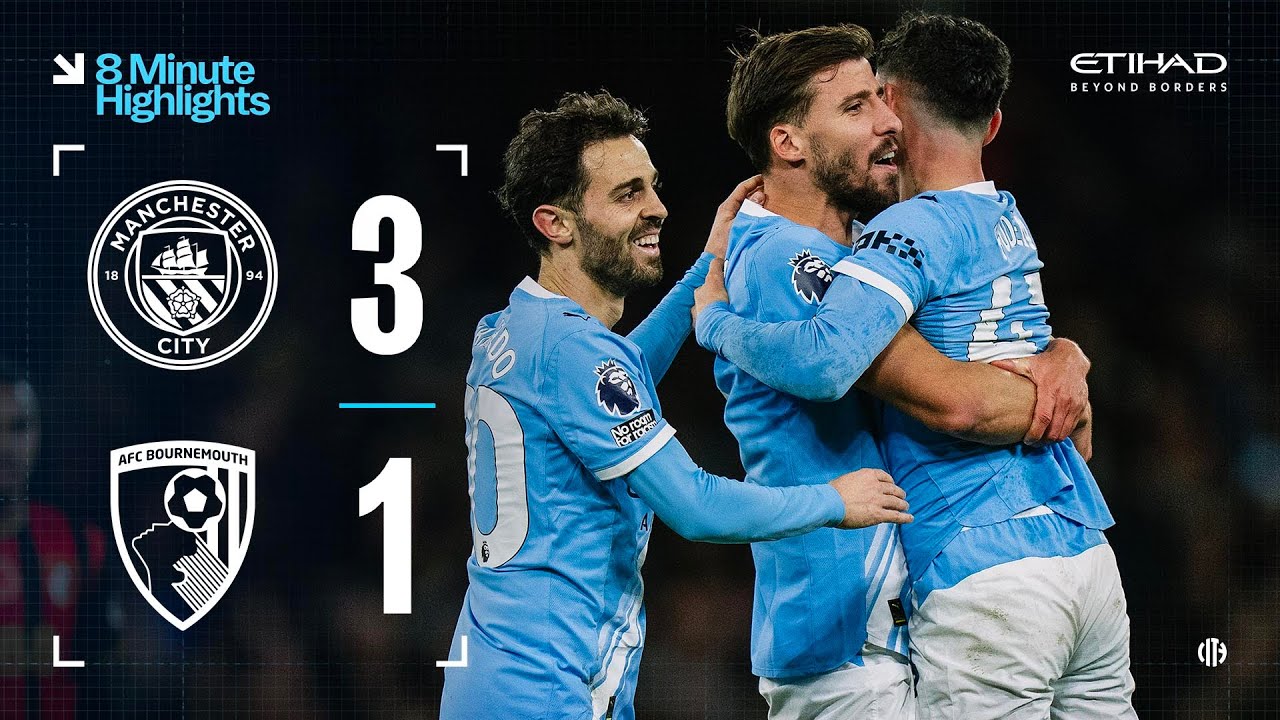 Man City 3-1 Bournemouth: Haaland & Cherki Shine ⚽