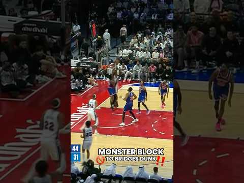 Guerschon Yabusele with the big BLOCK, Mikal Bridges with the finish‼️ #nba #preseason #abudhabi