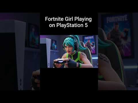 Fortnite girl playing on PlayStation 5 #fortnite #ai #gamergirl