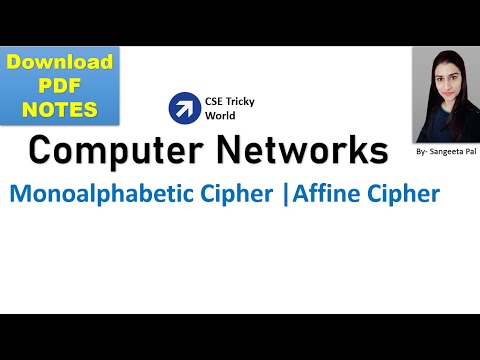Computer Networks|| Affine Cipher || Encryption and Decryption || Hindi