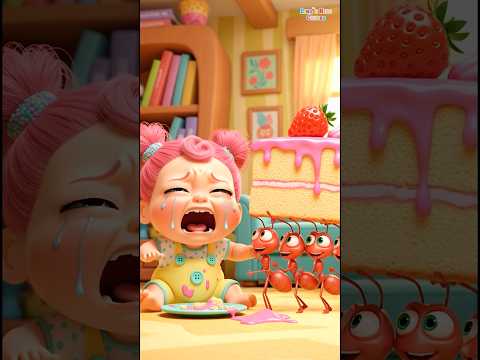 Little Girl’s Cake Stolen by Ants 🍰 | Animal Cartoon Story for Kids 🐜 Funny Kids Song #Shorts
